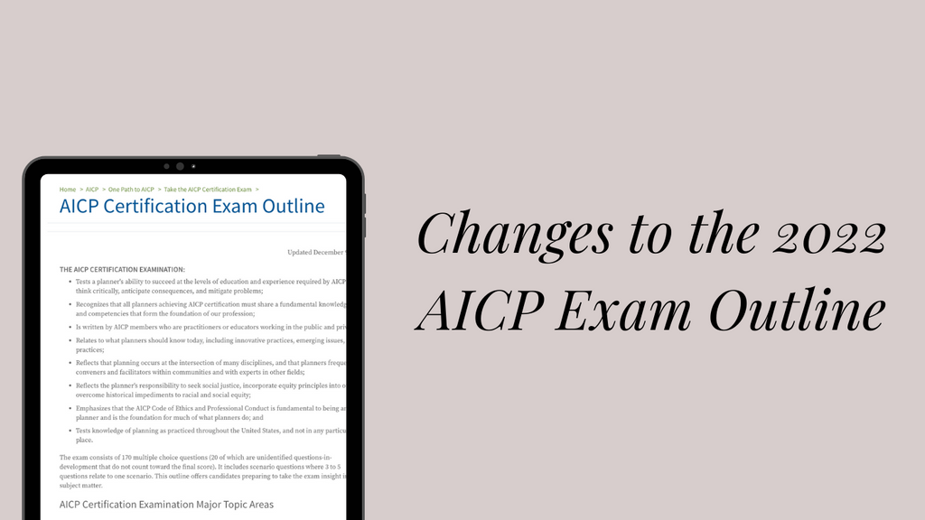Changes to the 2022 AICP Exam Outline